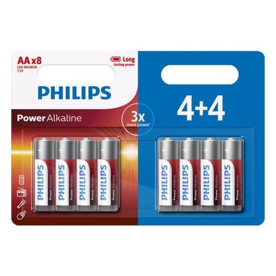 סט 4+4 סוללות Philips AA