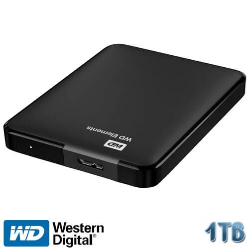 דיסק קשיח חיצוני נייד Western Digital 1TB Elements Portable WDBUZG0010BBK